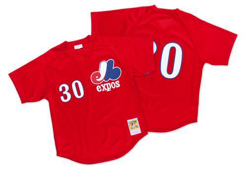 Mitchell And Ness 1989 Expos #30 Tim Raines Red Throwback Stitched MLB Jersey